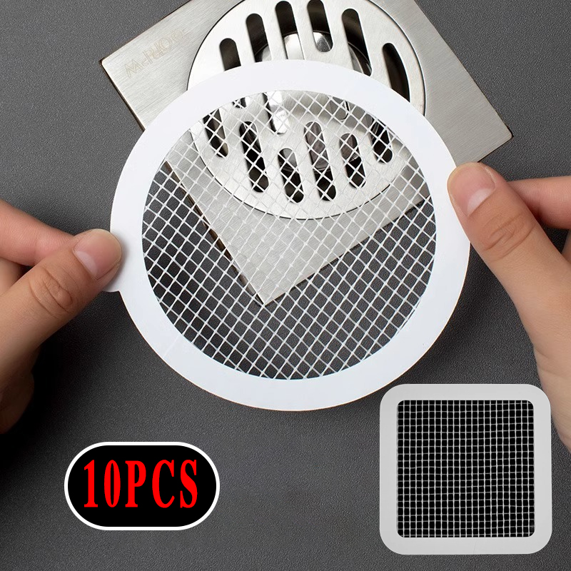 Home Bathroom Supplies - 10pcs Round Disposable Floor Drain Sticker