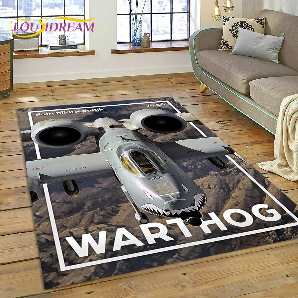 Jet Home Bathroom Mats - 3D Air Force Jet Fighter Spitfire
