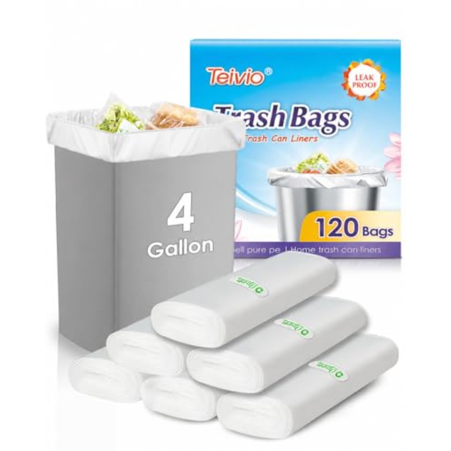 Home Bathroom Trash Can - Small Trash Bags 4 Gallon 120