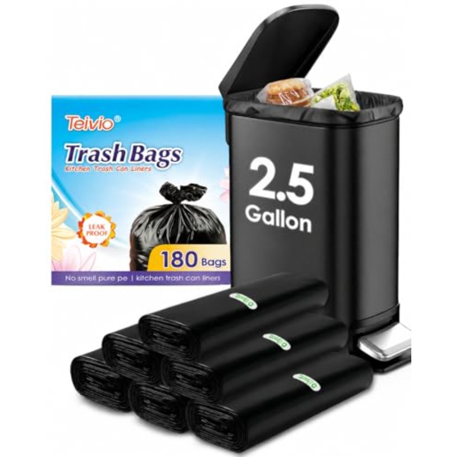 Home Bathroom Trash Can - 2.5 Gallon 180 Counts Small Trash
