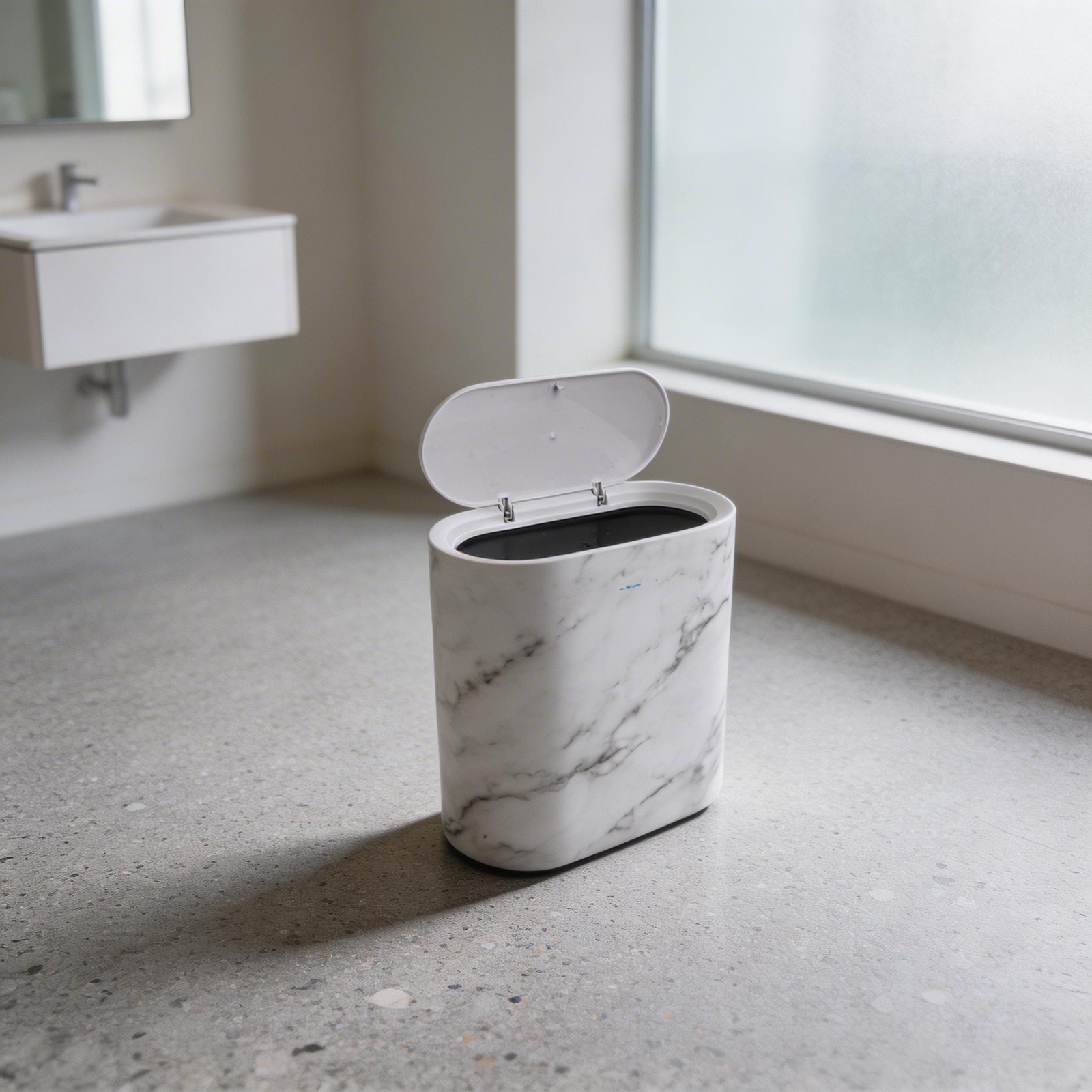 Home Bathroom Trash Can - Narrow Trash Can With Lid Dual