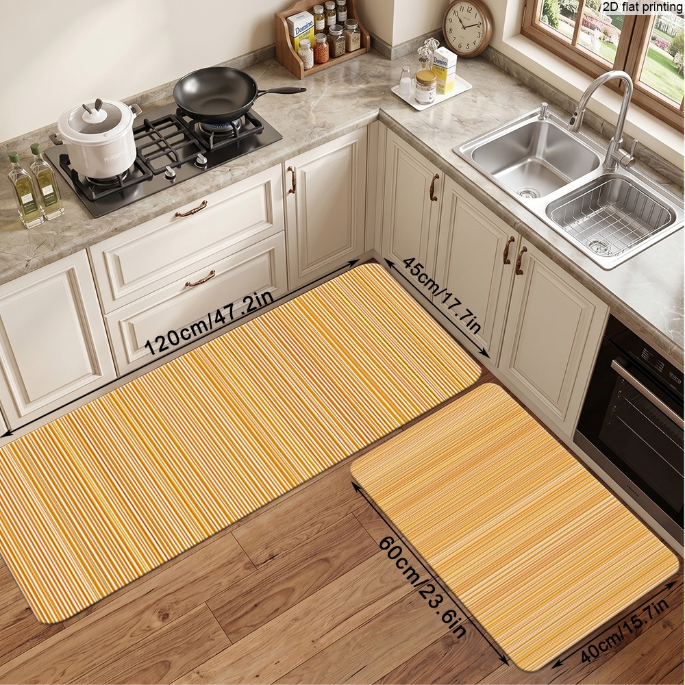 Home Kitchen Bathroom Cleaning - Special Kitchen Long Striped Floor Mats