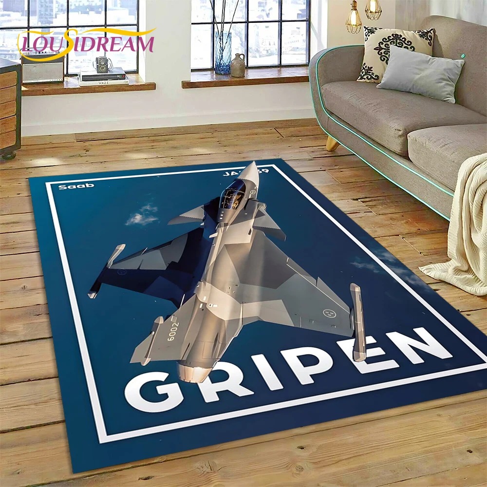 Jet Home Bathroom Mats - 3D Air Force Jet Fighter Spitfire