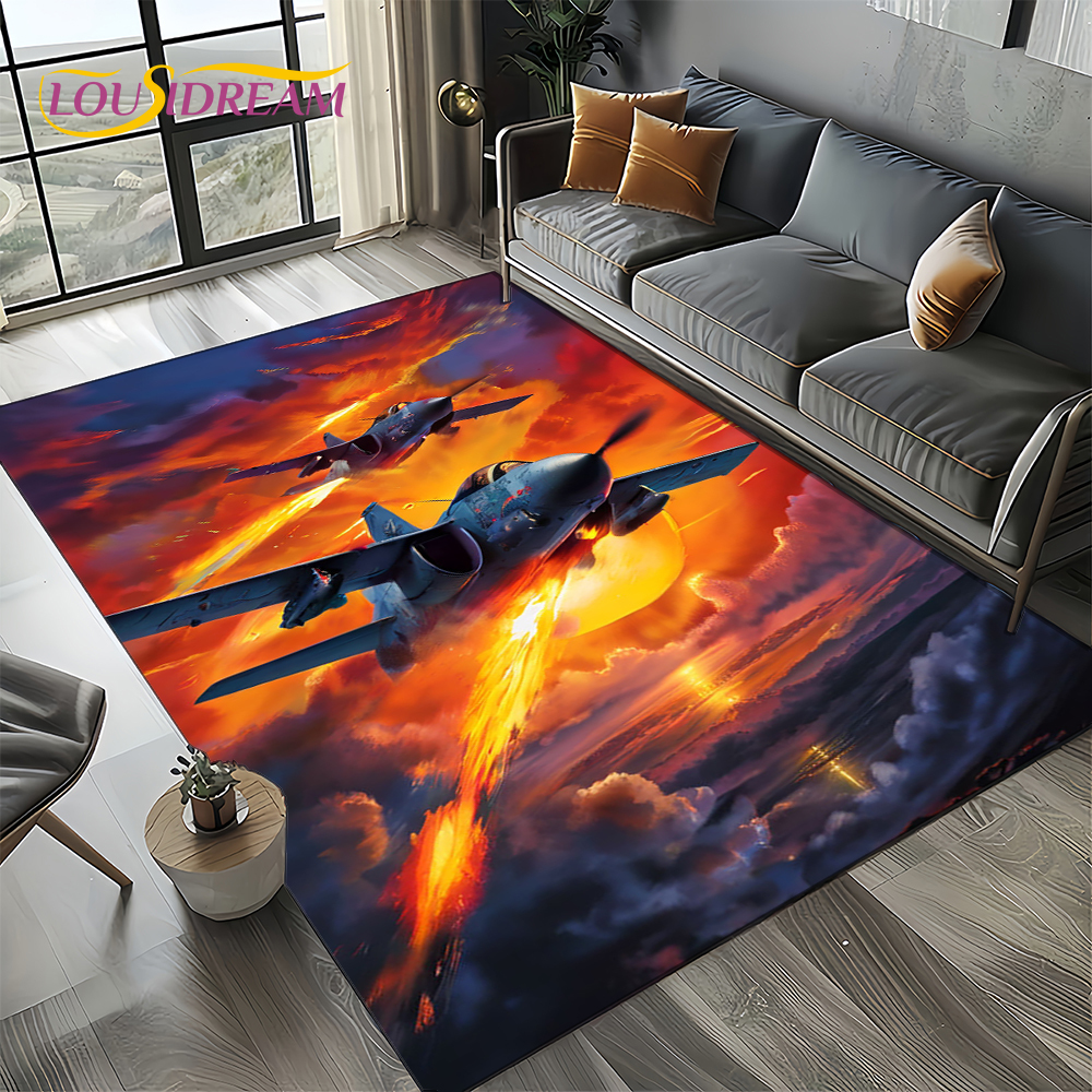 Jet Home Bathroom Mats - 3D Space Spitfire Aircraft Air Force