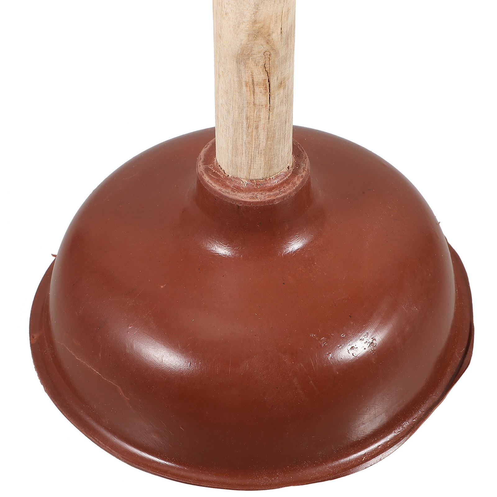 Home Bathroom Supplies - Wooden Rubber Toilet Plunger Cleaning Tool