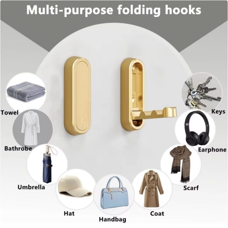 Foldable Clothes Hooks Zinc Al - Home Bathroom Supplies review and price