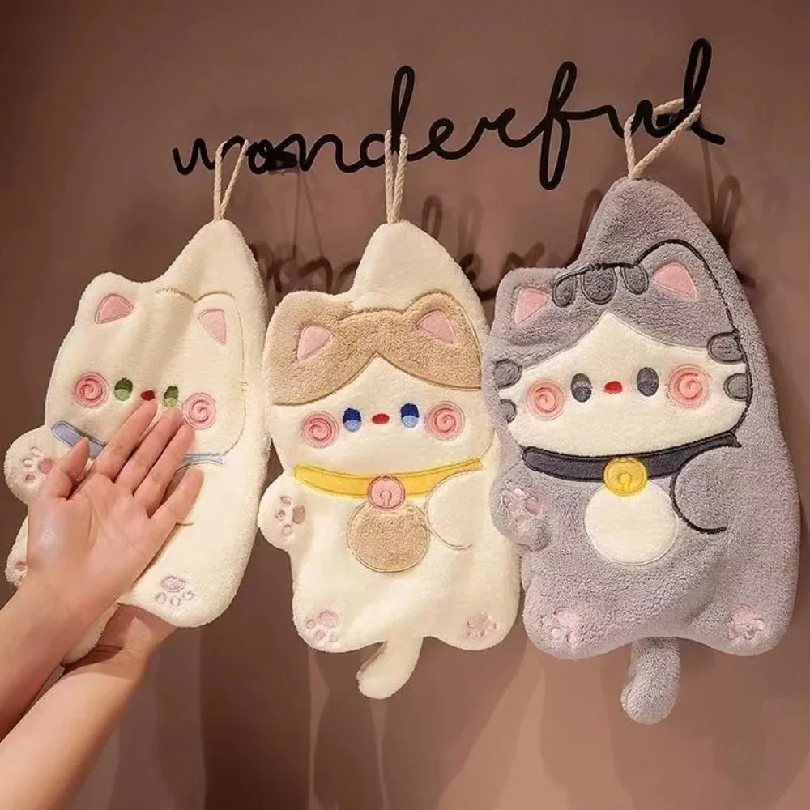 Cute Cat Hand Towel Quick Dryi - Home Bathroom Supplies review and price