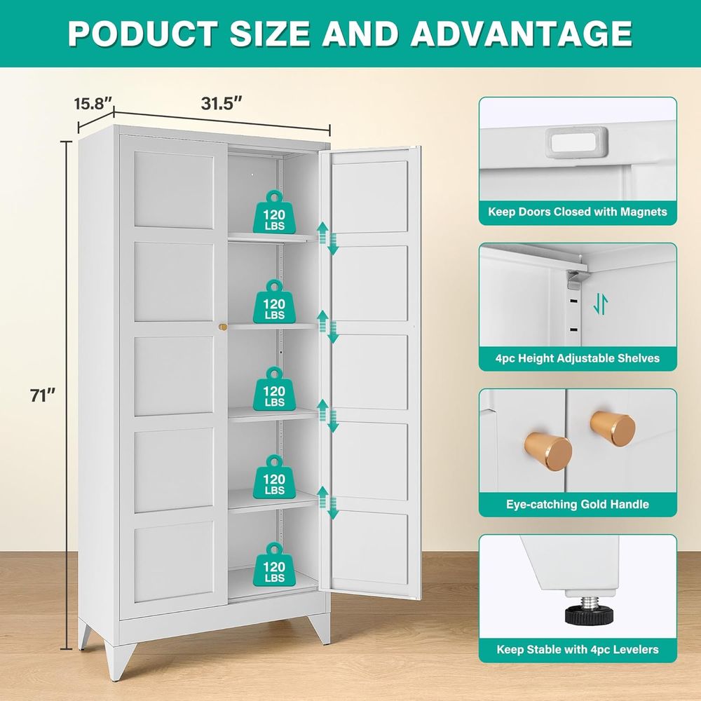 White Tall Metal Storage Cabin - Home Bathroom Cabinets review and price