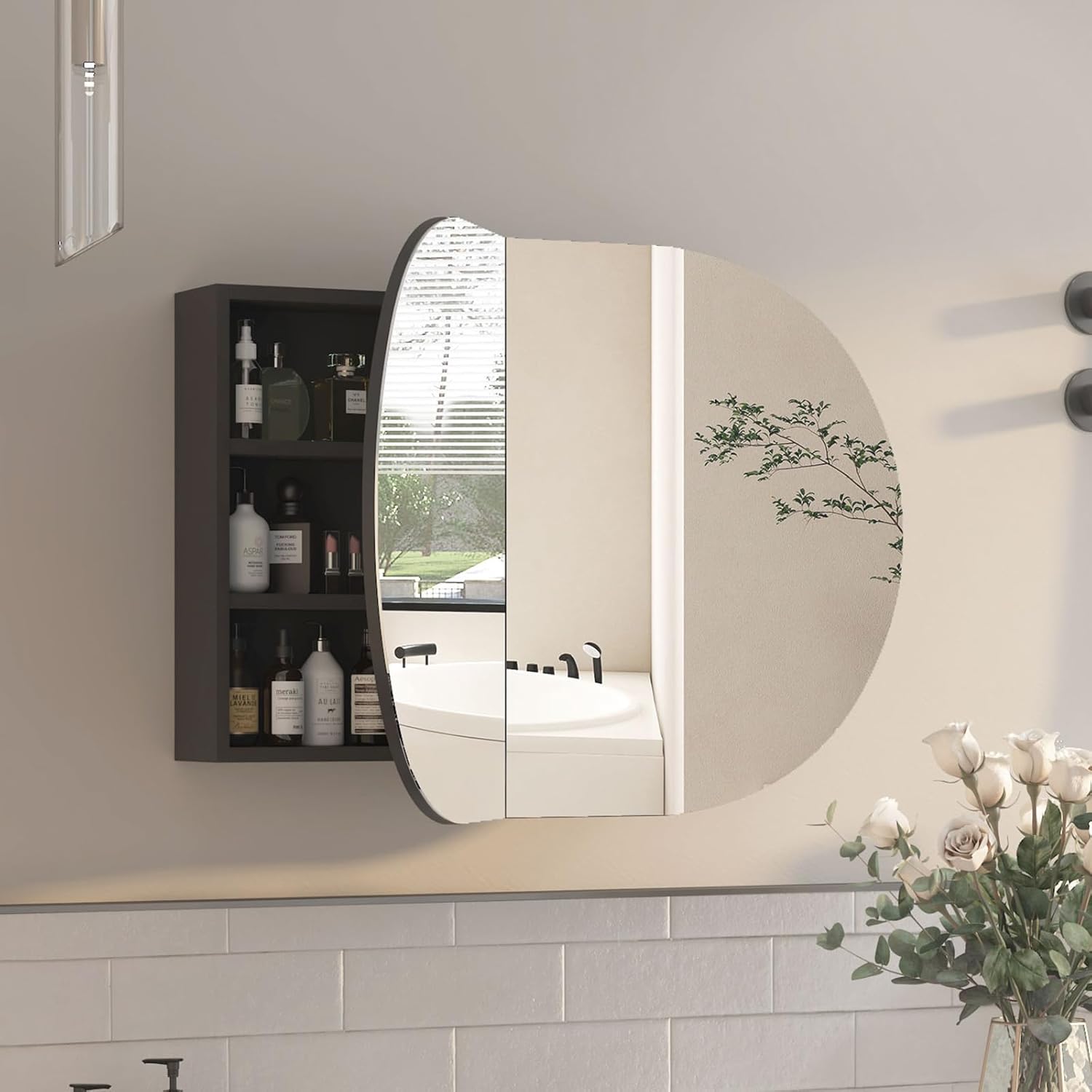 Oval Medicine Cabinet with Mir - Home Bathroom Cabinets review and price