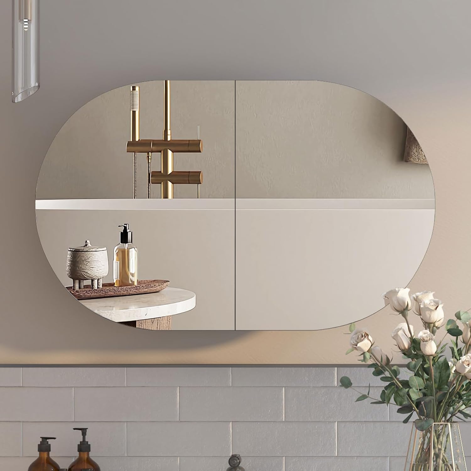 Oval Medicine Cabinet with Mir - Home Bathroom Cabinets review and price