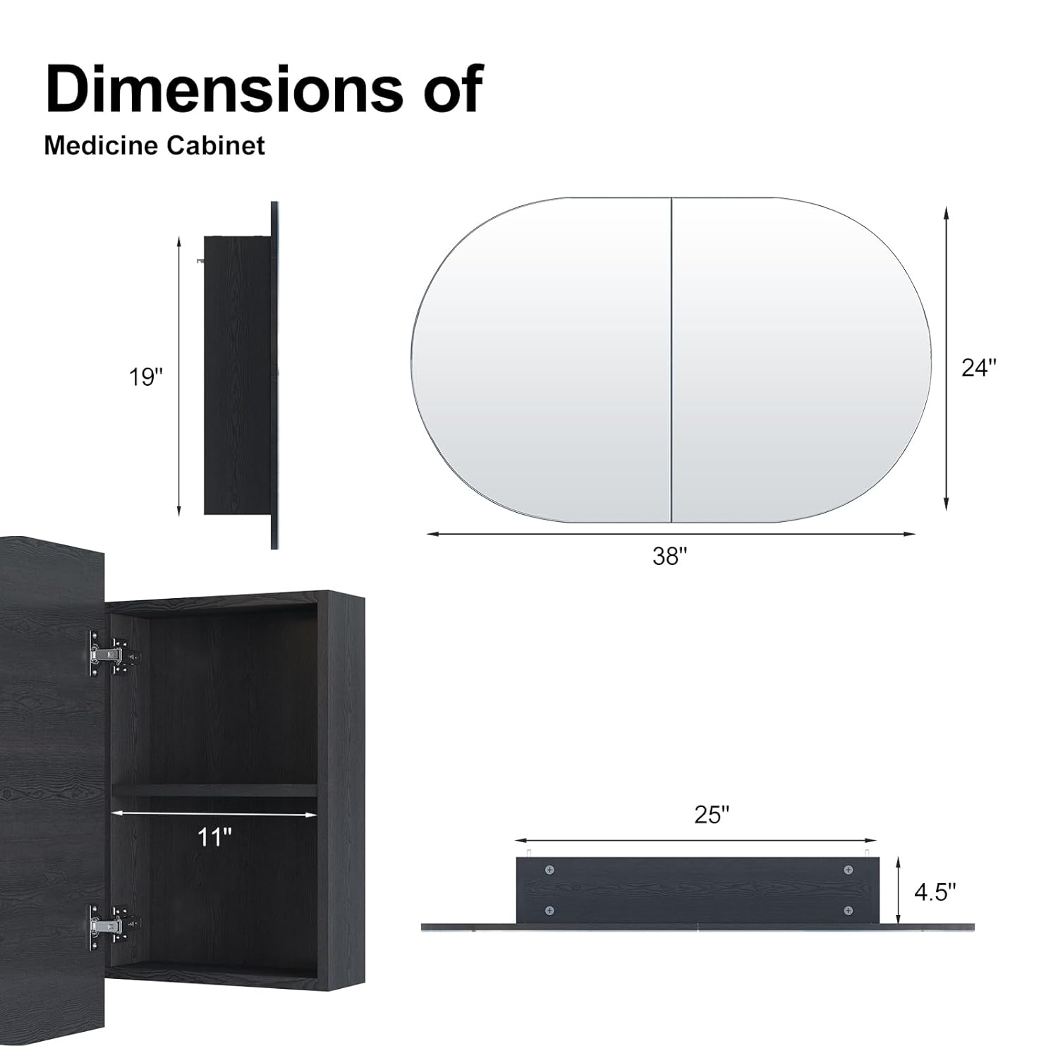 Oval Medicine Cabinet with Mir - Home Bathroom Cabinets review and price