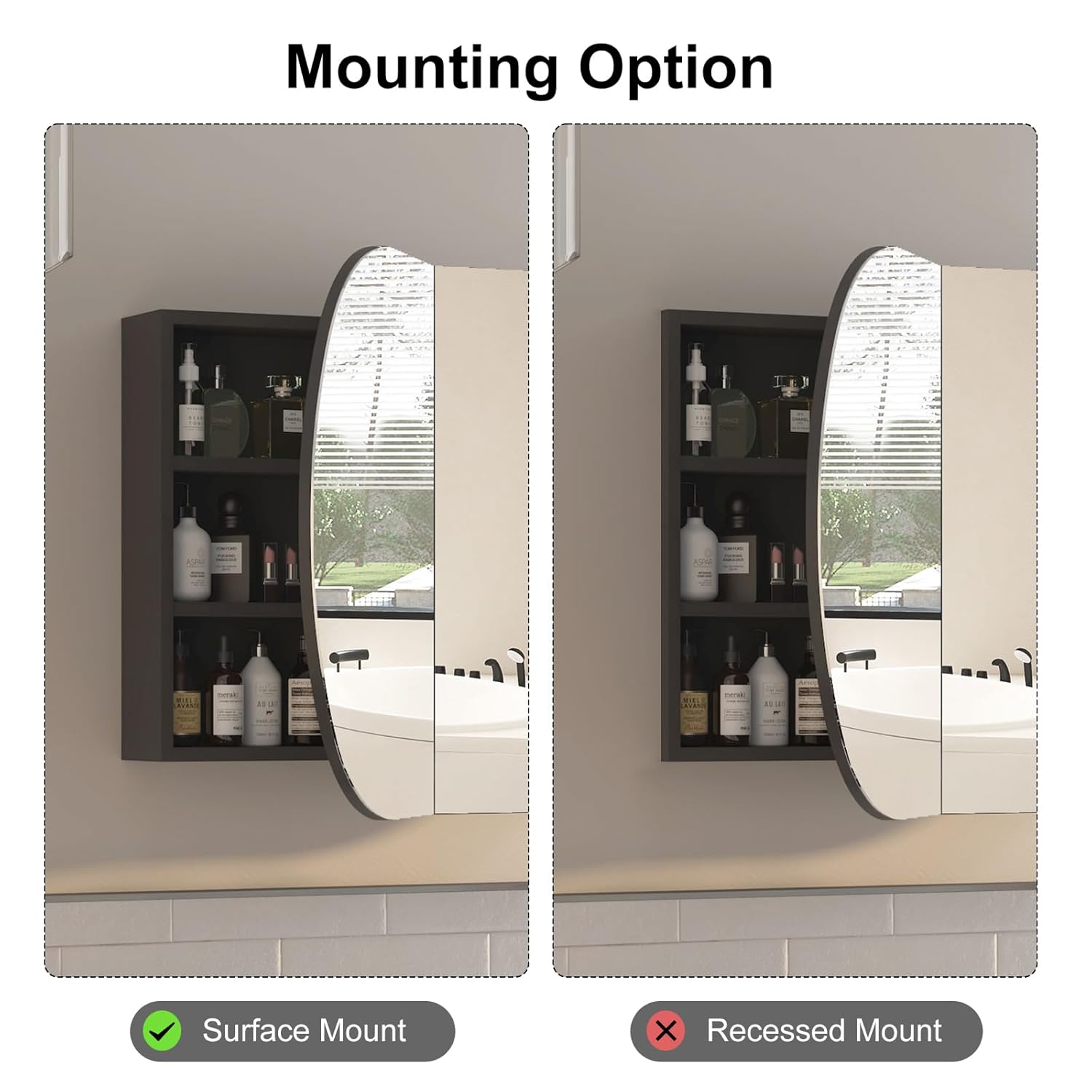 Oval Medicine Cabinet with Mir - Home Bathroom Cabinets review and price