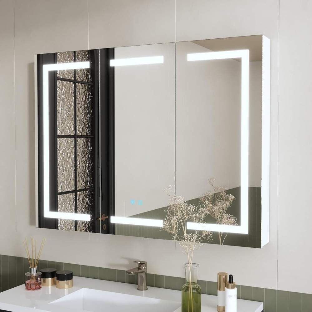 Lighted Medicine Cabinet with  - Home Bathroom Cabinets review and price