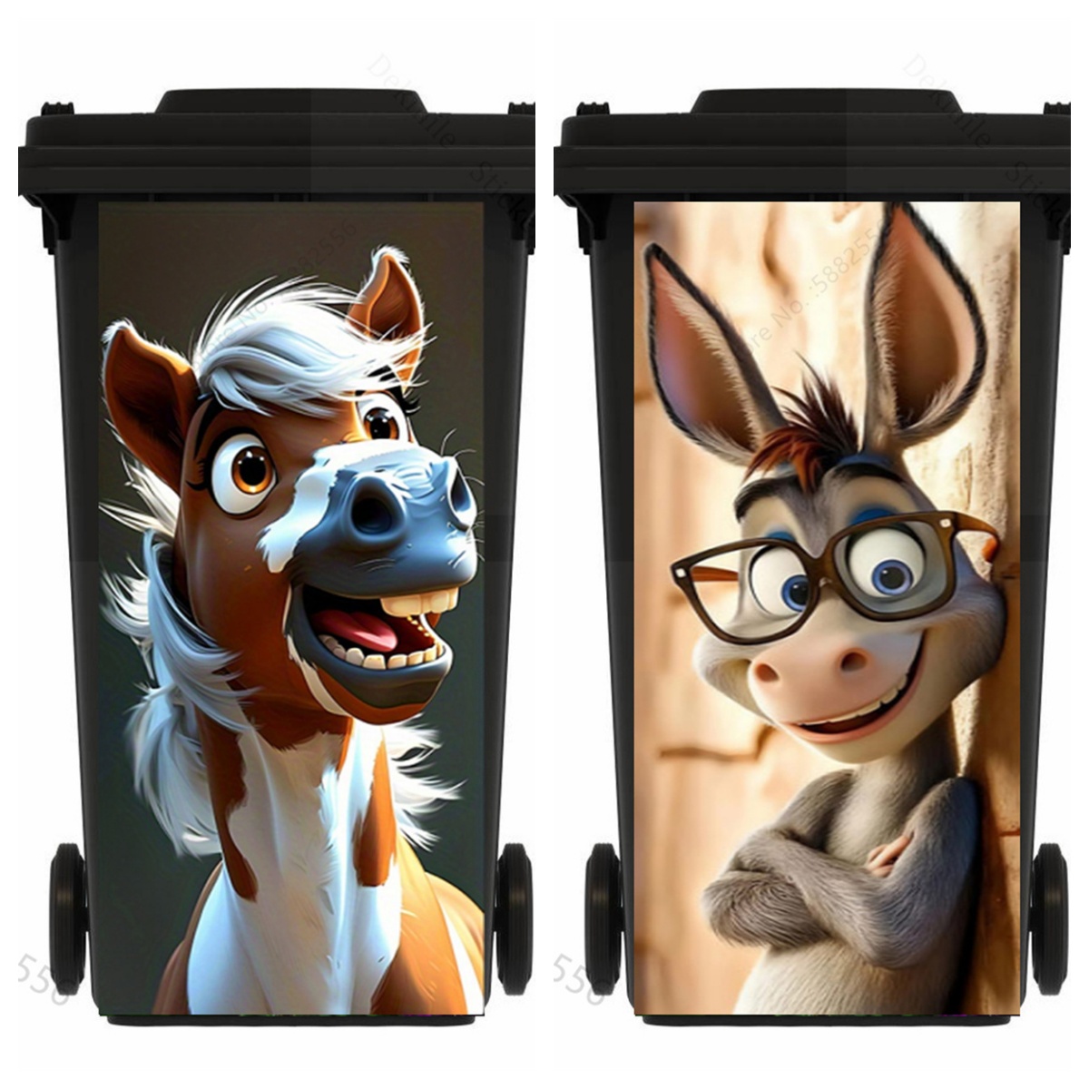 Funny Cartoon Horse Trash Can  - Home Bathroom Trash Can review and price
