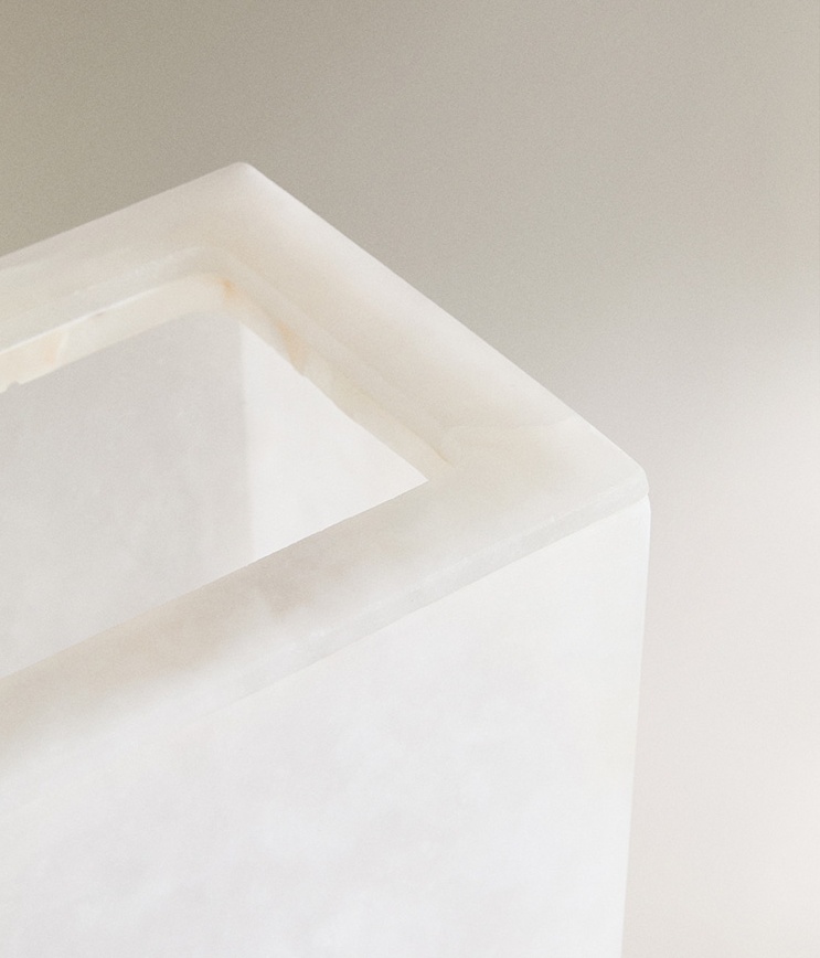 Natural Stone Snowflake Gypsum - Home Bathroom Trash Can review and price
