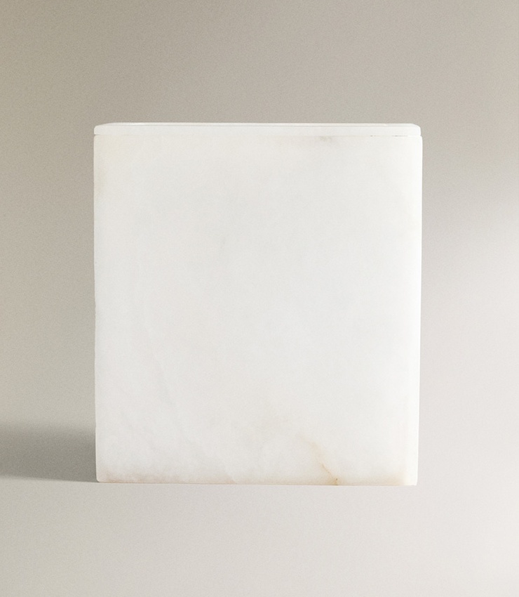 Natural Stone Snowflake Gypsum - Home Bathroom Trash Can review and price