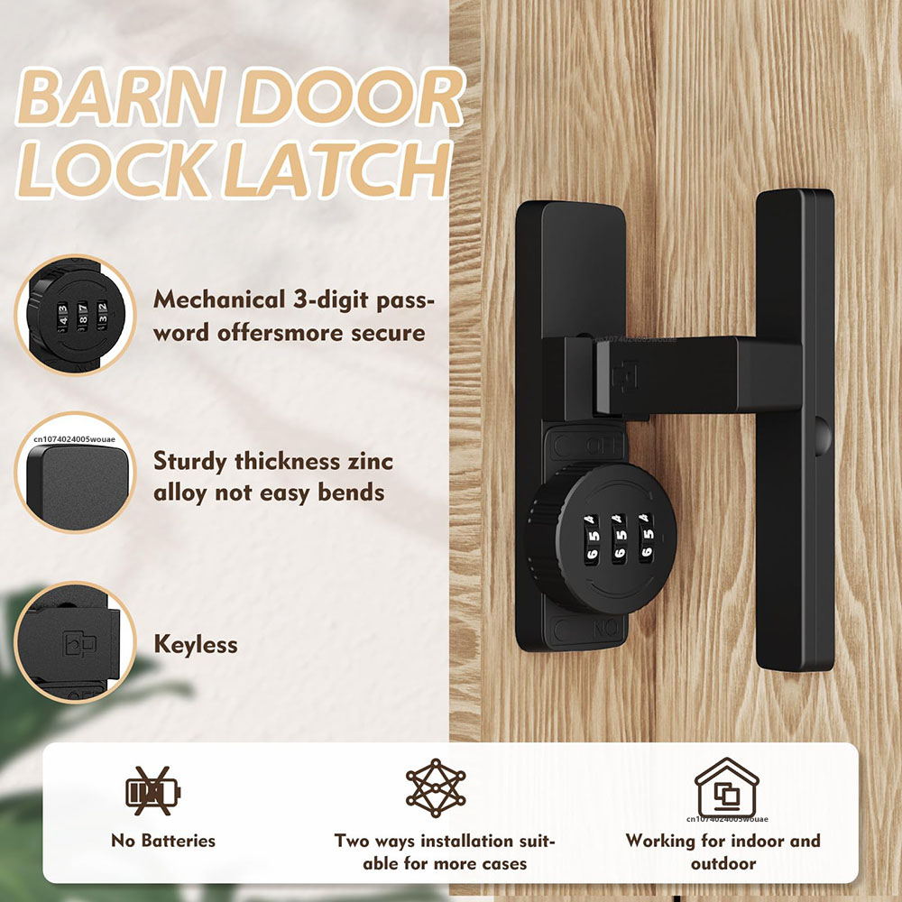 Security Barn Door Lock 3-Digi - Home Bathroom Lock review and price