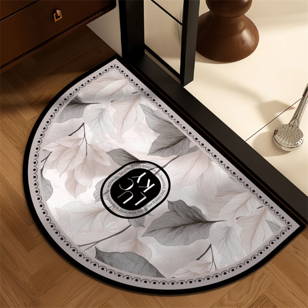 Grey Sketch Leaf Monogram semi - Home Bathroom Scene review and price