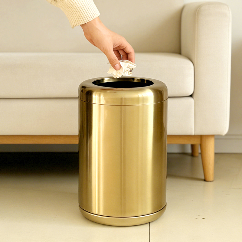 8L/2.4gal New Gold Stainless S - Home Bathroom Trash Can review and price