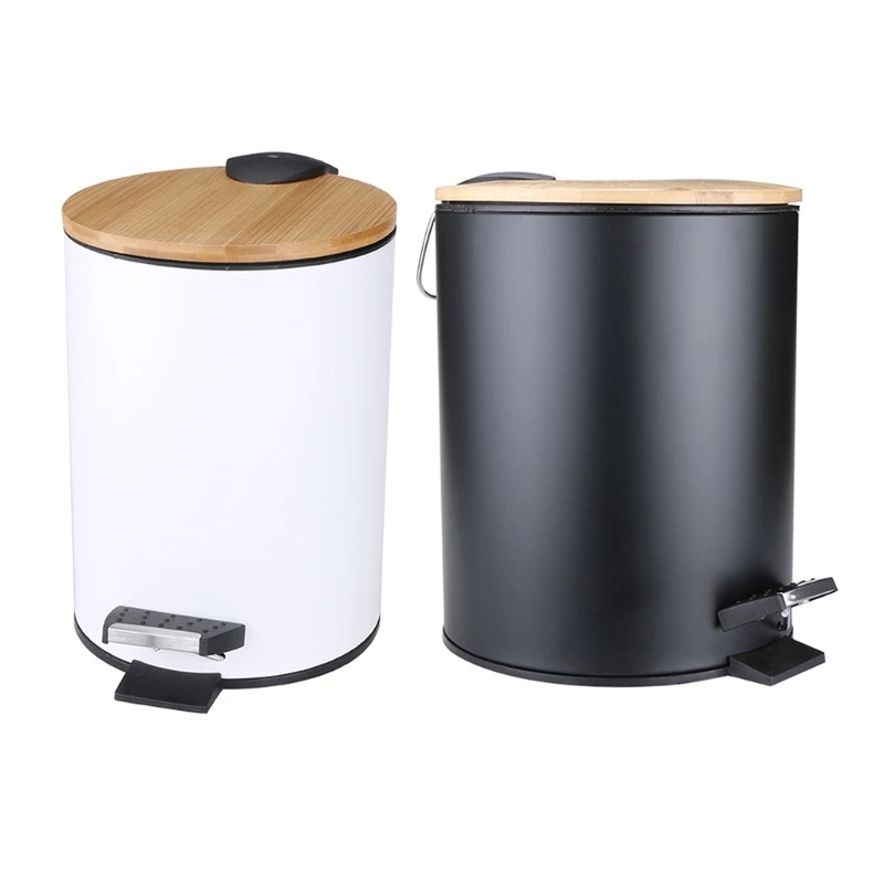 3/5L Wooden Flip Step Trash Ca - Home Bathroom Trash Can review and price