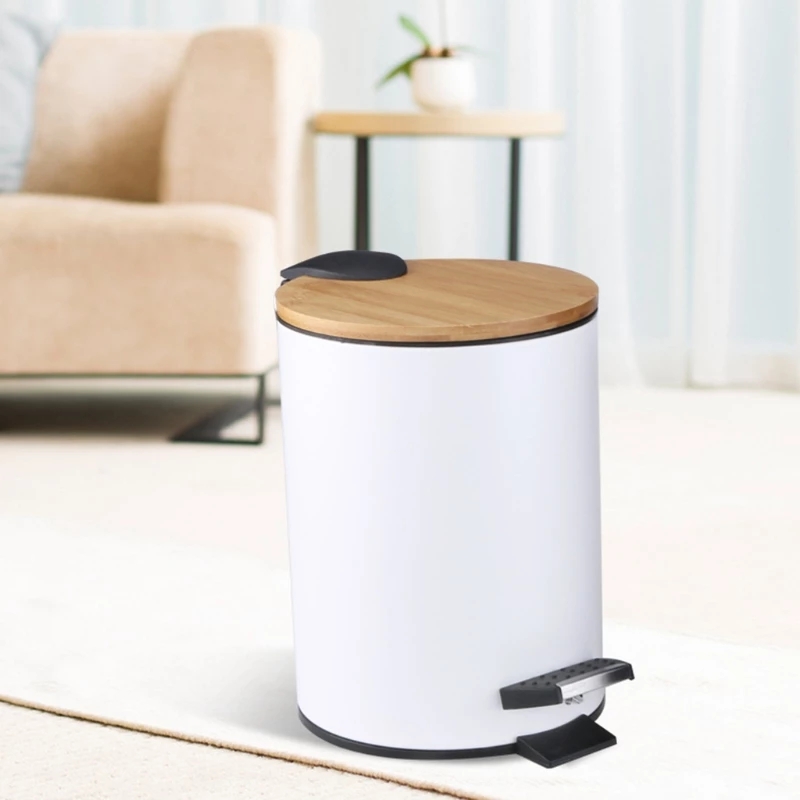 3/5L Wooden Flip Step Trash Ca - Home Bathroom Trash Can review and price
