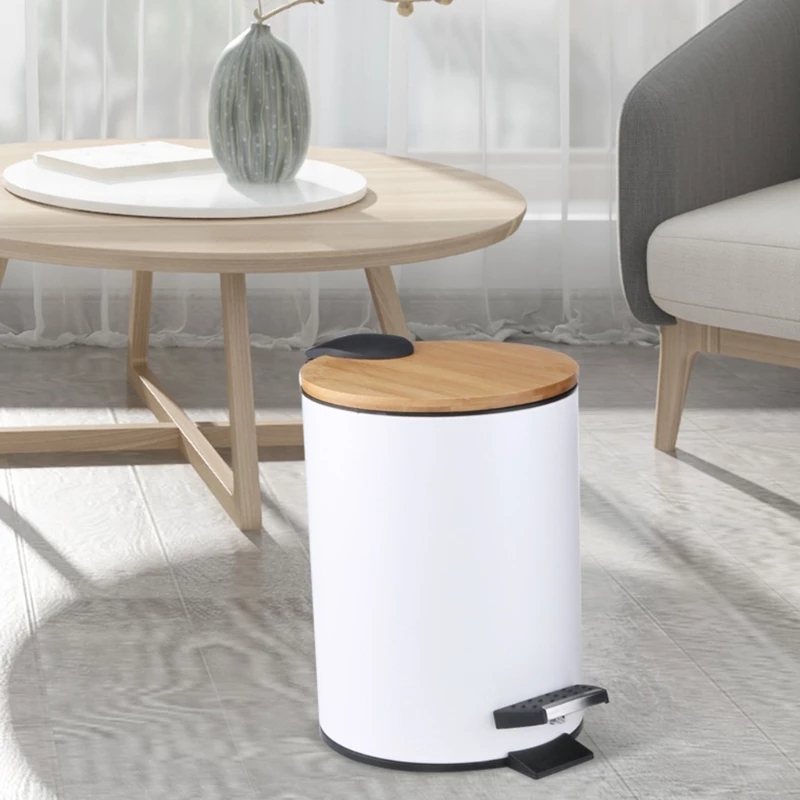 3/5L Wooden Flip Step Trash Ca - Home Bathroom Trash Can review and price