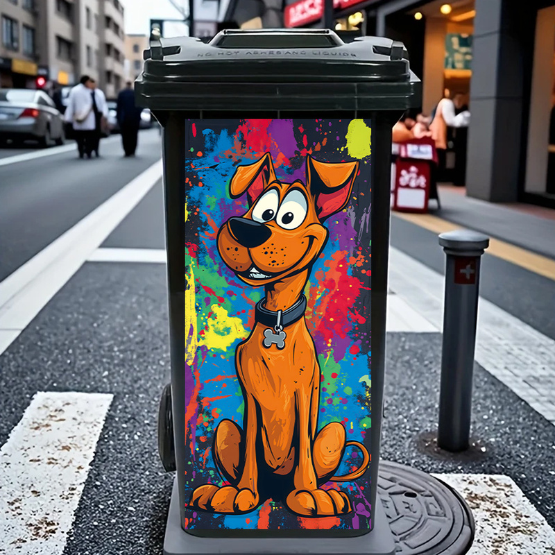 Adorable Cartoon Dog Rubbish B - Home Bathroom Trash Can review and price