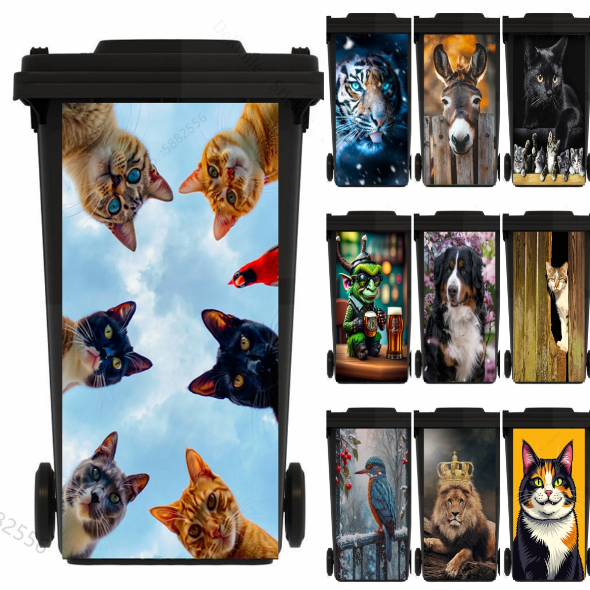 Adorable Animals Cat Rubbish B - Home Bathroom Trash Can review and price