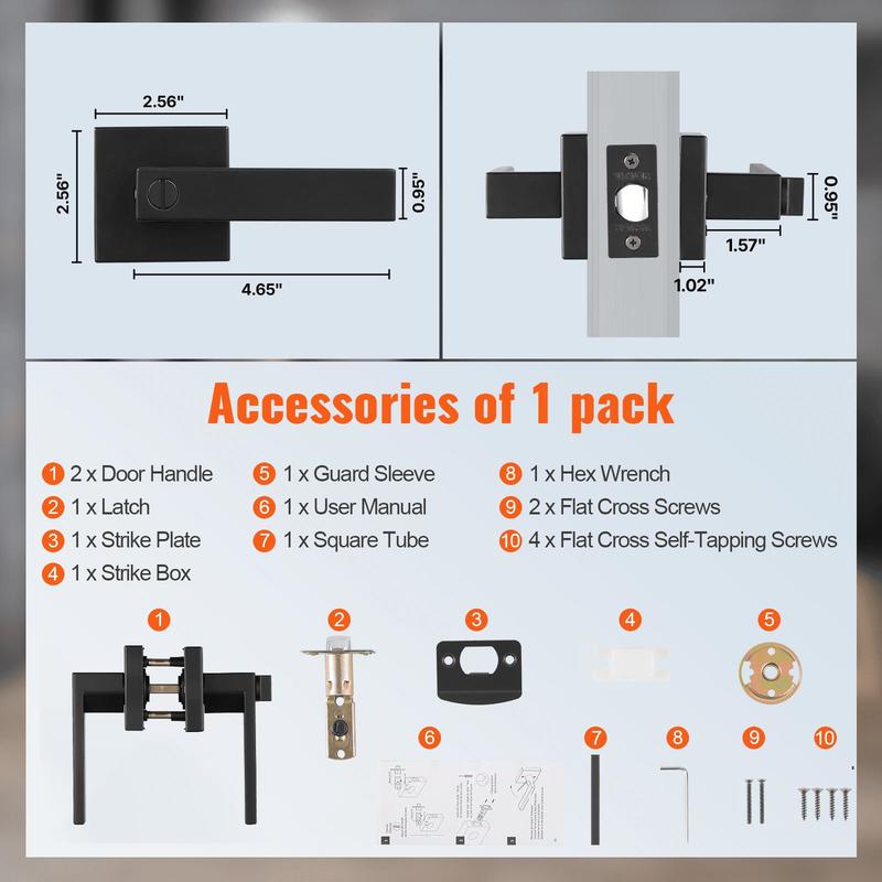 Privacy Door Lever 10 Pack Mat - Home Bathroom Lock review and price