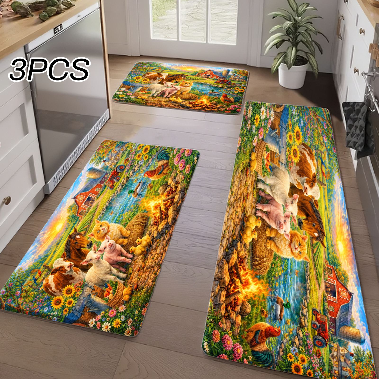 3PCS Kitchen Rugs,Home Decorat - Home Bathroom Scene review and price