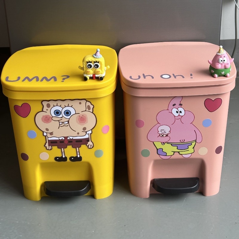 Cute Patrick Star Pedal Trash  - Home Bathroom Trash Can review and price
