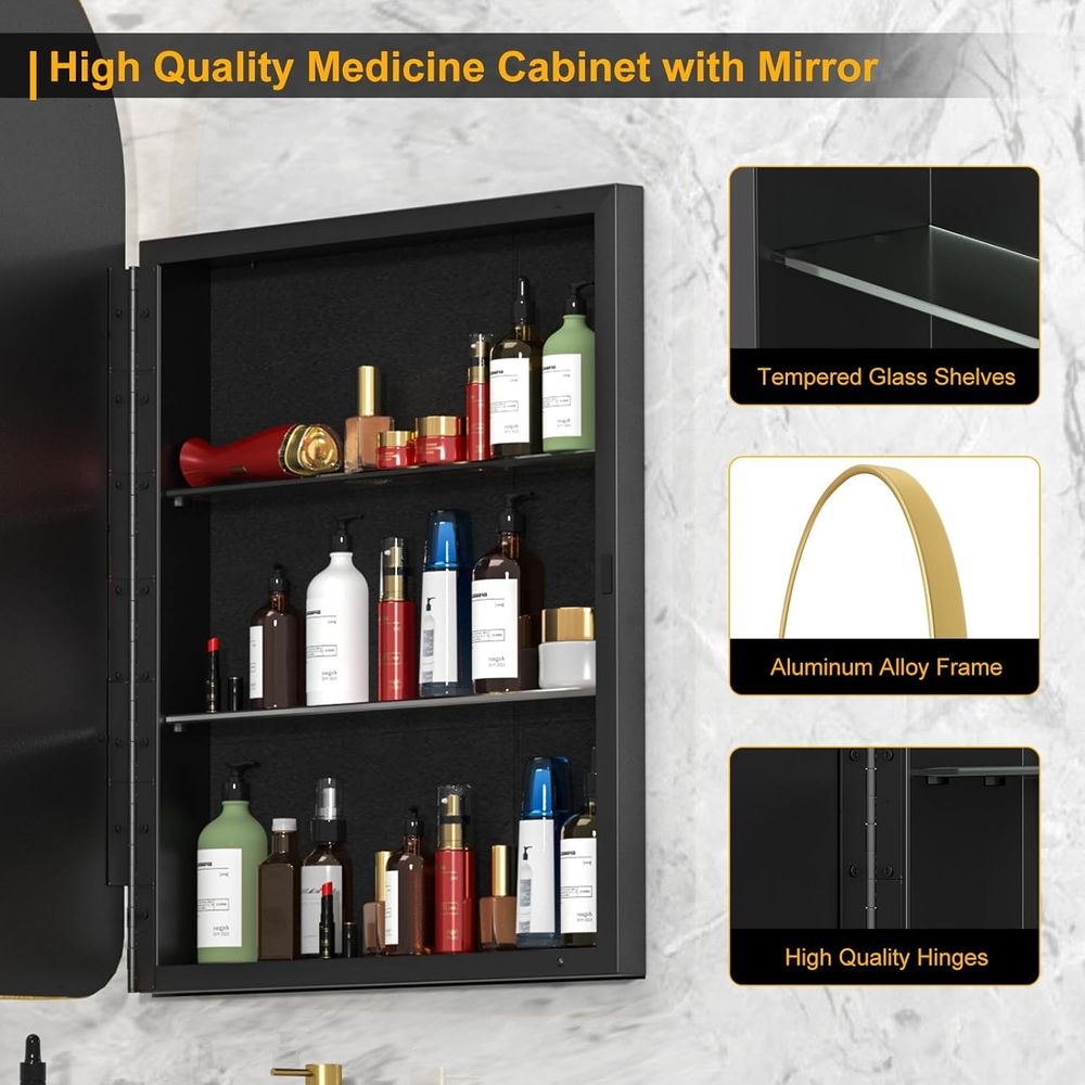 Arched Medicine Cabinet with M - Home Bathroom Cabinets review and price