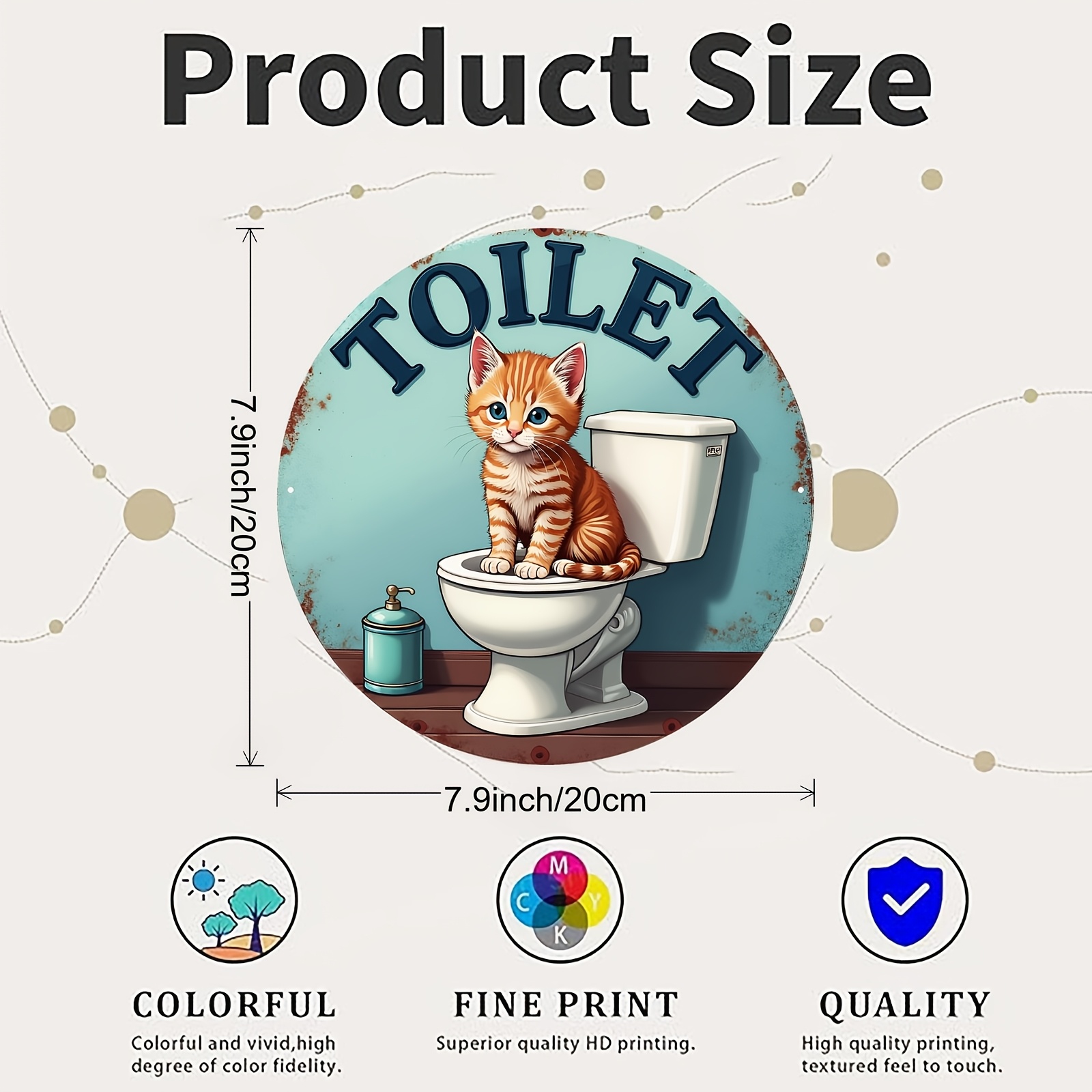 Aluminum Sign, Cute Cat Toilet - Home Bathroom Scene review and price