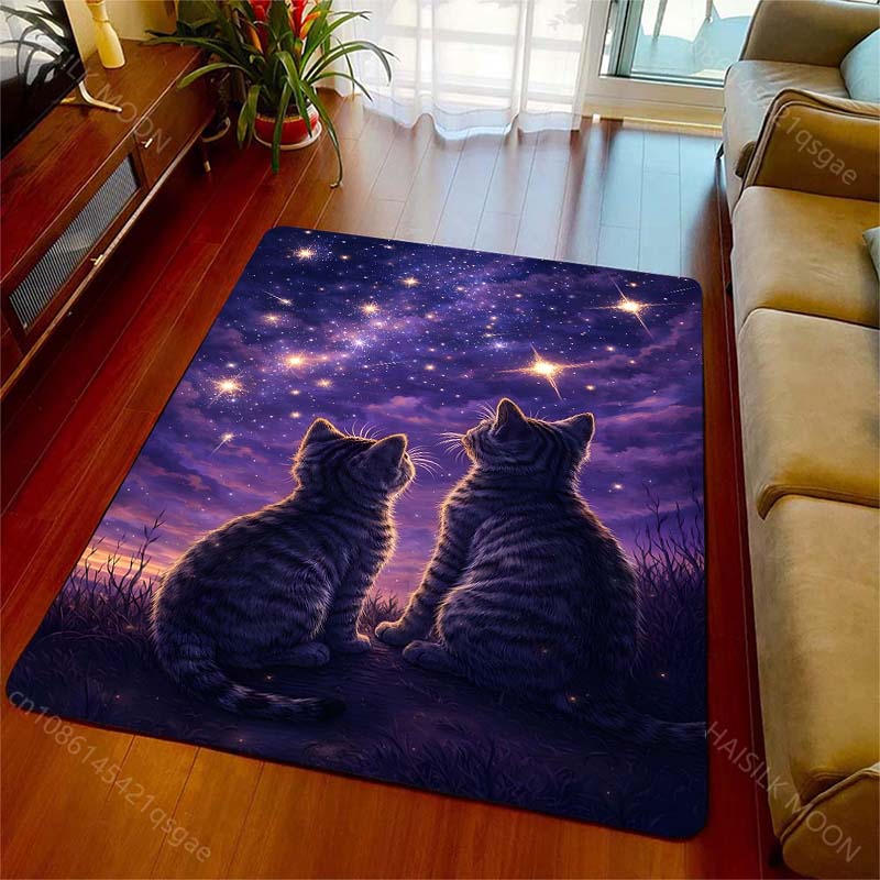 1PC Two cats gaze at stars Pri - Home Bathroom With Two Toilets review and price