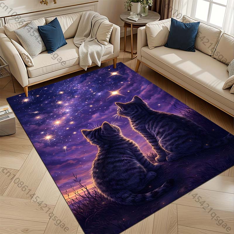 1PC Two cats gaze at stars Pri - Home Bathroom With Two Toilets review and price