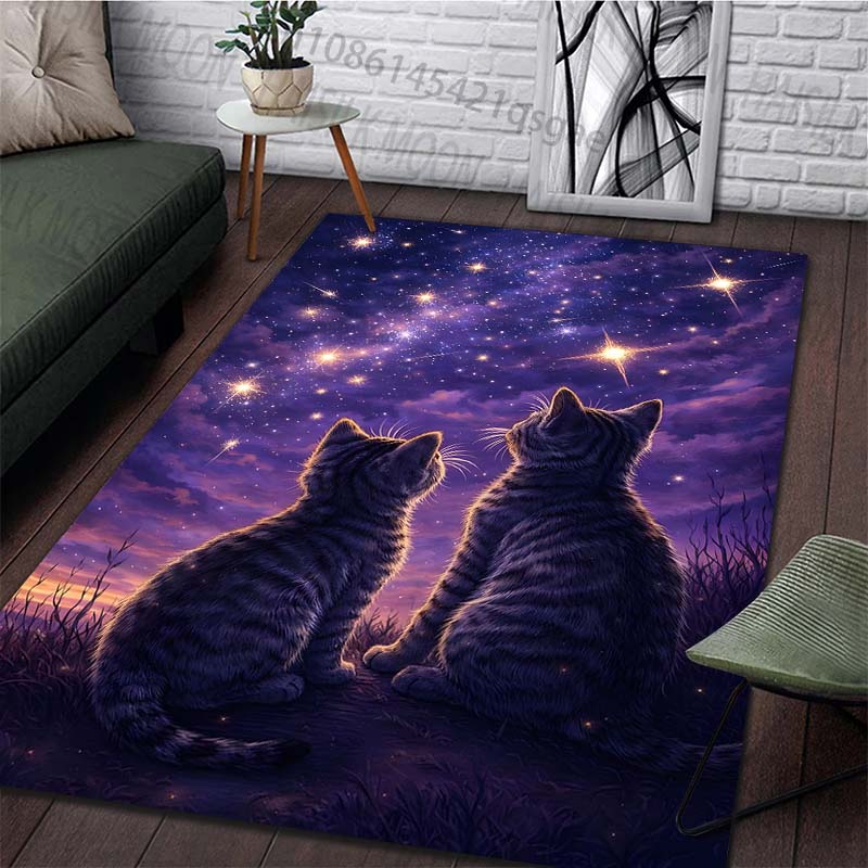 1PC Two cats gaze at stars Pri - Home Bathroom With Two Toilets review and price