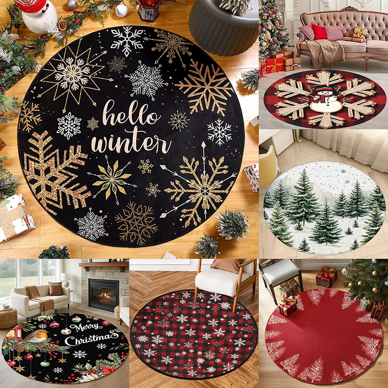 1pc Christmas round carpet: Sa - Home Bathroom Scene review and price