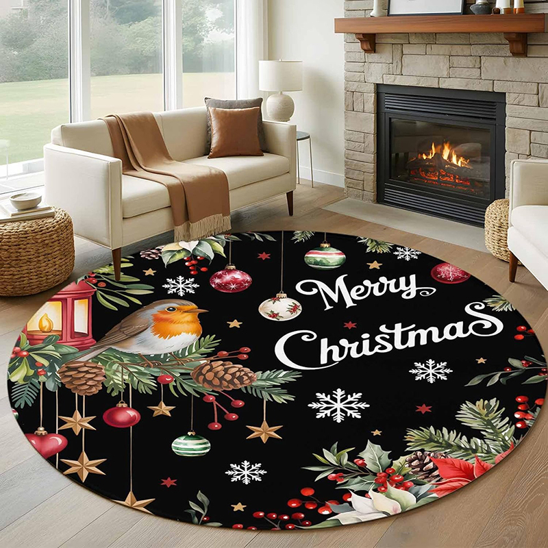1pc Christmas round carpet: Sa - Home Bathroom Scene review and price