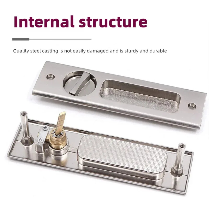 Heavy-Duty Black Sliding Door  - Home Bathroom Lock review and price
