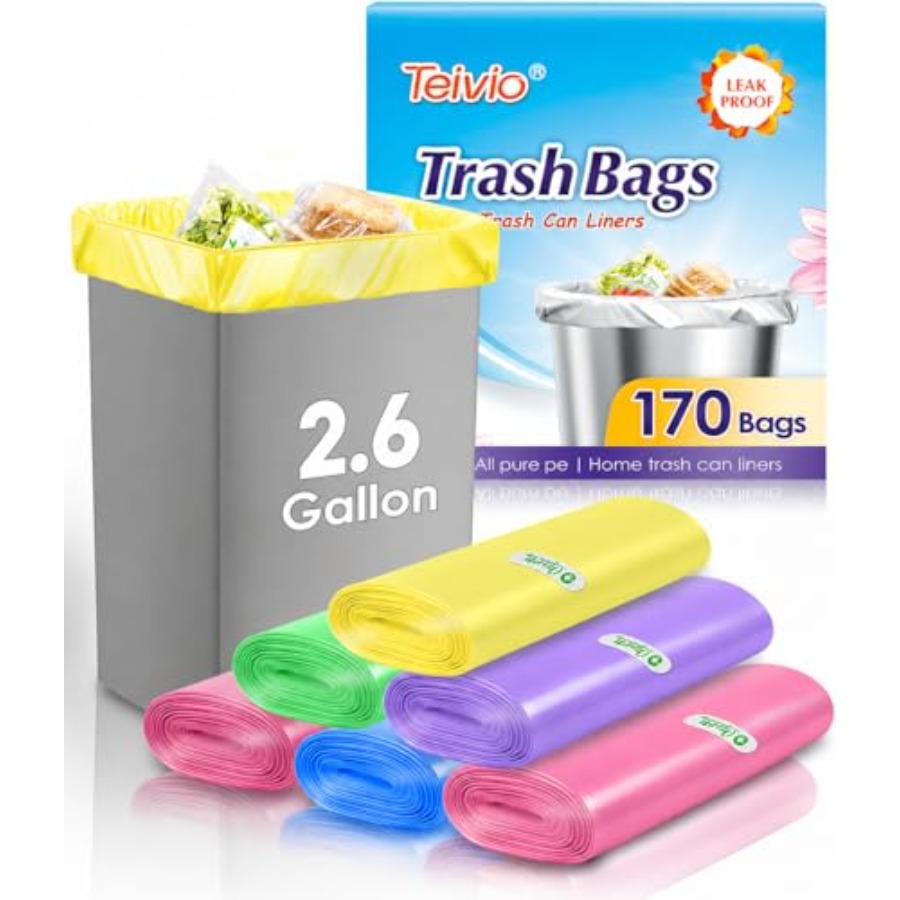 Small Trash Bags 2.6 Gallon 17 - Home Bathroom Trash Can review and price