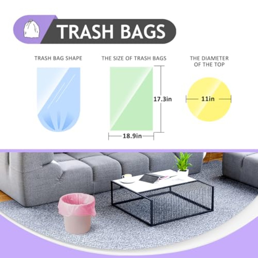 Small Trash Bags 2.6 Gallon 17 - Home Bathroom Trash Can review and price
