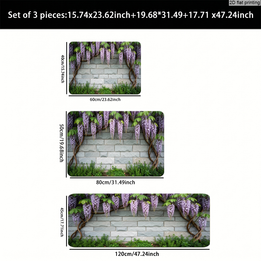 2D Flat Printed Wisteria Flowe - Home Kitchen Bathroom Cleaning review and price