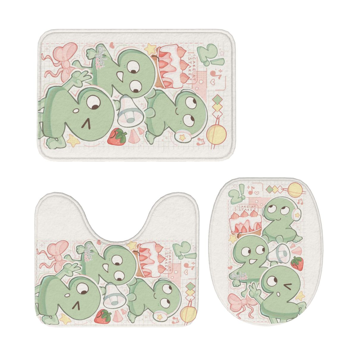 Two Tpot BFDI 3 Pcs Bath Mat B - Home Bathroom With Two Toilets review and price