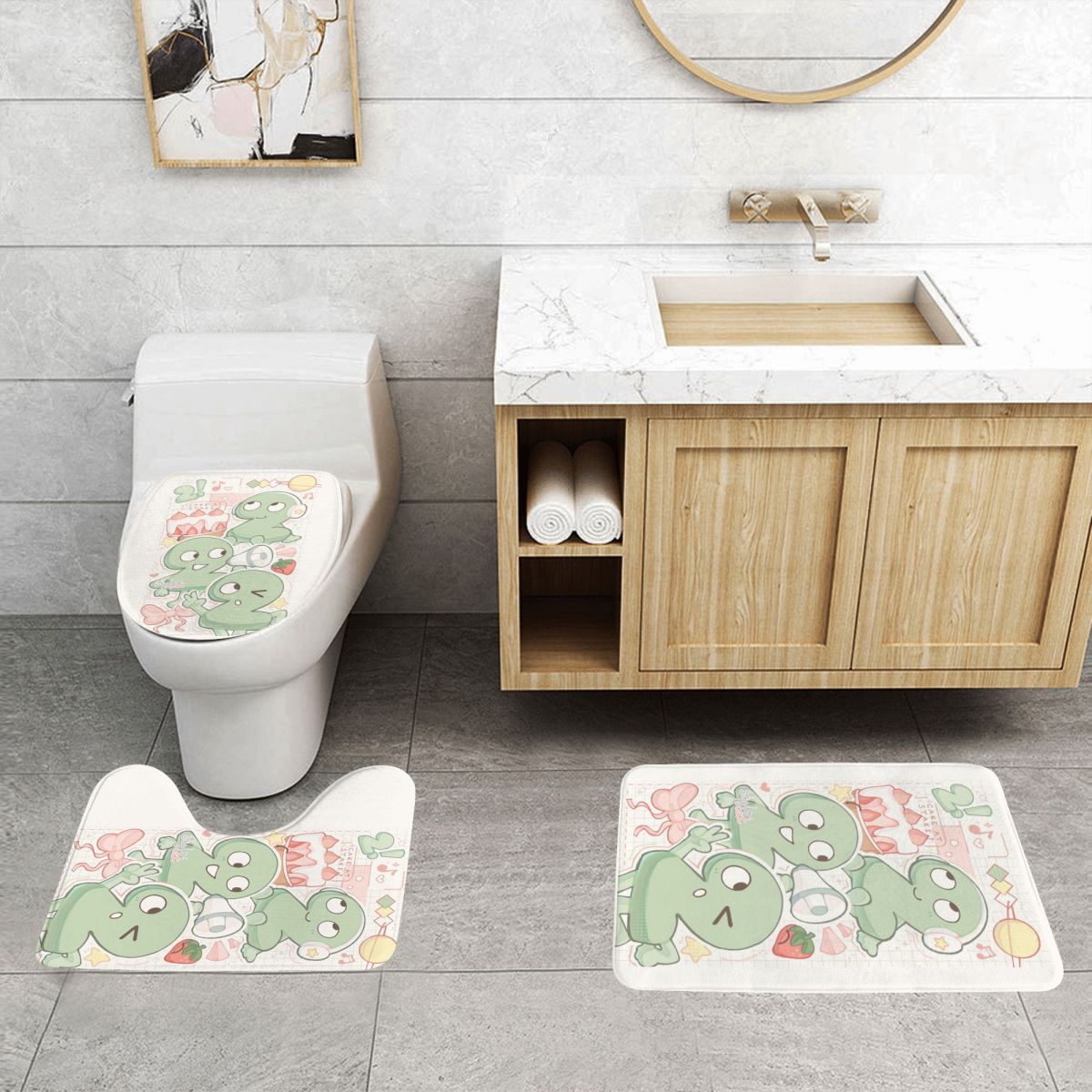 Two Tpot BFDI 3 Pcs Bath Mat B - Home Bathroom With Two Toilets review and price
