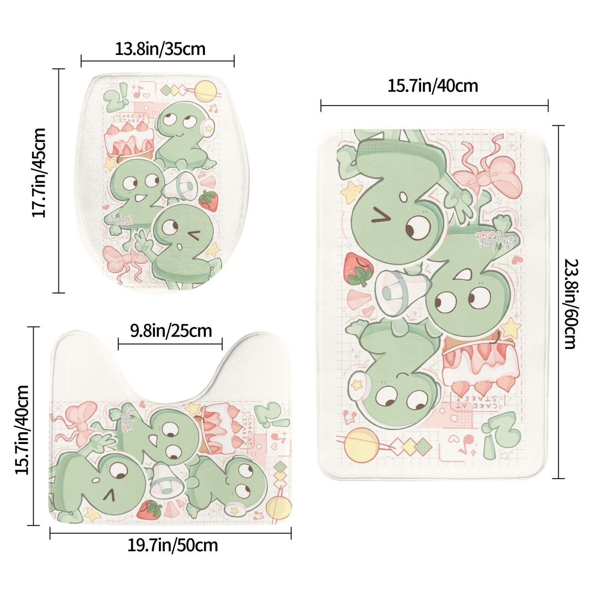 Two Tpot BFDI 3 Pcs Bath Mat B - Home Bathroom With Two Toilets review and price