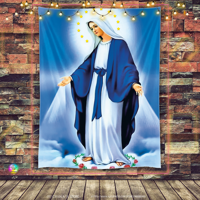 Jesus  Virgin Mary Tapestry Ho - Home Bathroom Supplies review and price