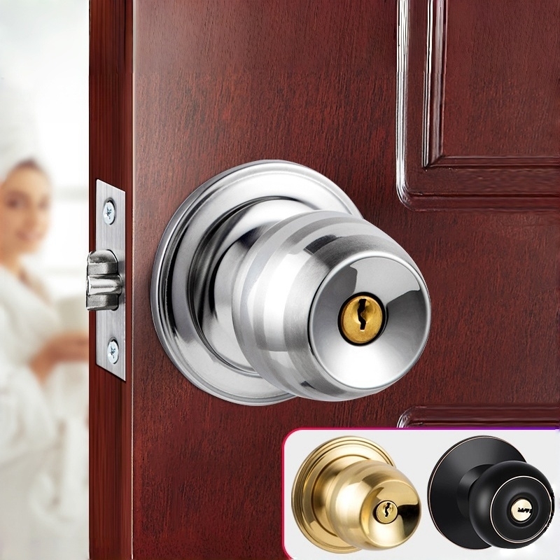 Metal Round Door Knobset Alumi - Home Bathroom Lock review and price